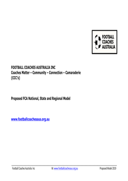 FCA State Regional Proposed Model 2019-20