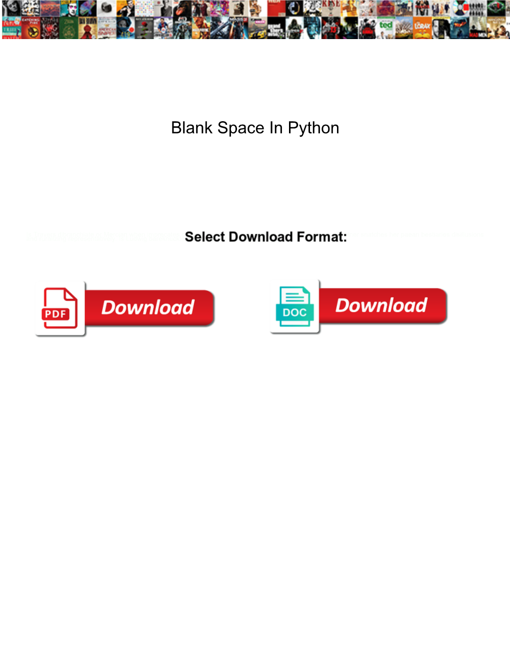 Blank Space in Python