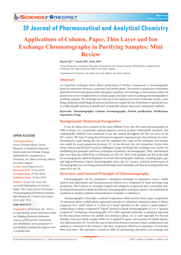 Applications of Column, Paper, Thin Layer and Ion Exchange Chromatography in Purifying Samples: Mini Review