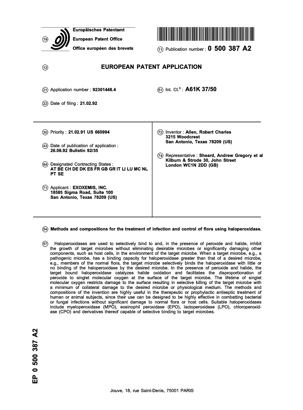 Methods and Compositions for the Treatment of Infection and Control of Flora Using Haloperoxidase