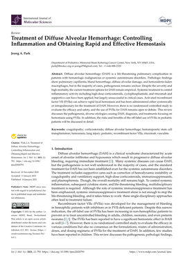 Treatment of Diffuse Alveolar Hemorrhage: Controlling Inﬂammation and Obtaining Rapid and Effective Hemostasis