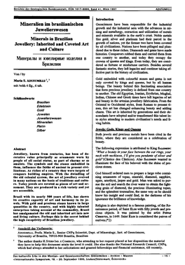 Mineralien Im Brasilianischen Juwelierswesen Minerals
