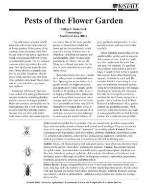 Pests of the Flower Garden Phillip E