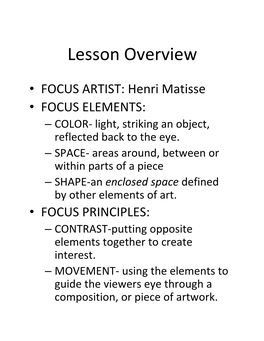 Lesson Overview