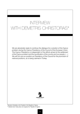 Interview with Demetris Christofias*