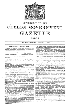 Gazette Part I