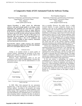 A Comparative Study of GUI Automated Tools for Software Testing