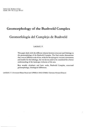 Geomorphology of the Bushveld Complex
