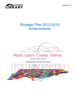 Strategic Plan 2012-2015 Achievements