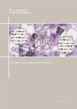 Animals Containing Human Material