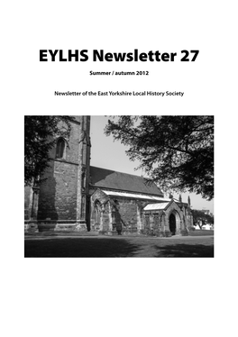 EYLHS Newsletter 27 Summer / Autumn 2012