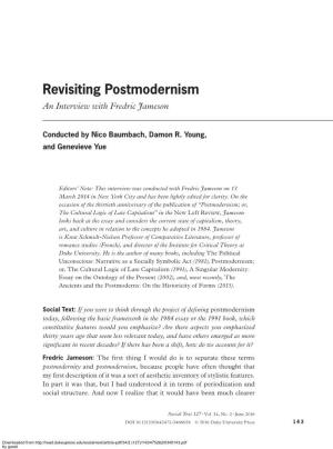 Revisiting Postmodernism an Interview with Fredric Jameson