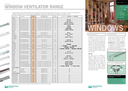 Window Ventilator Range