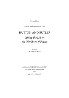 HUTTON and BUTLER Lifting the Lid on the Workings of Power