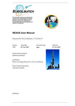 REXUS User Manual