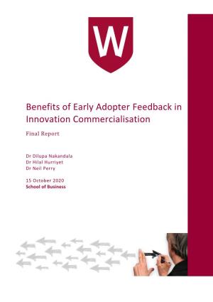 Benefits of Early Adopter Feedback in Innovation Commercialisation