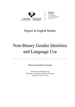 Non-Binary Gender Identities and Language Use