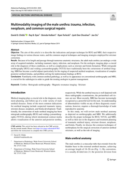 Multimodality Imaging of the Male Urethra: Trauma, Infection, Neoplasm, and Common Surgical Repairs