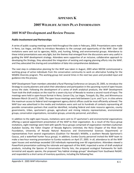 2005 WAP Information K-1