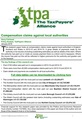 Compensation Claims Against Local Authorities
