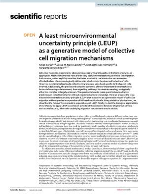 As a Generative Model of Collective Cell Migration Mechanisms Arnab Barua1,2,6, Josue M