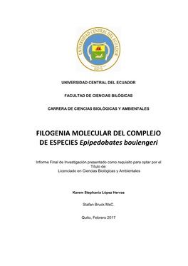 Filogenia Molecular Del Complejo De Especies