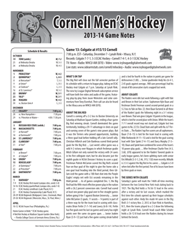 Game 13: Colgate at #15/15 Cornell OCTOBER 7:00 P.M