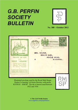 G.B. PERFIN SOCIETY BULLETIN No