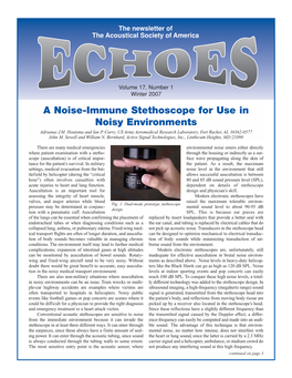 Winter 2007 a Noise-Immune Stethoscope for Use in Noisy Environments Adrianus J.M