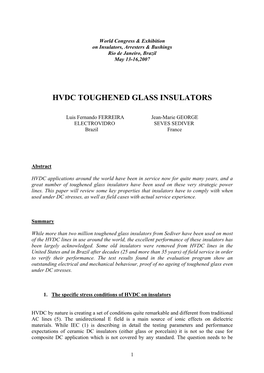 Hvdc Toughened Glass Insulators