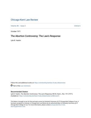 The Abortion Controversy: the Law's Response