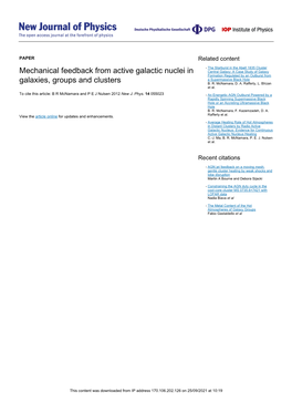 Mechanical Feedback from Active Galactic Nuclei in Galaxies, Groups and Clusters