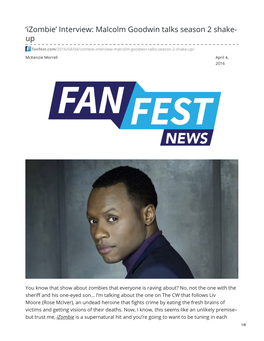 'Izombie' Interview: Malcolm Goodwin Talks