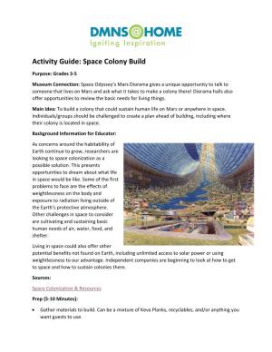 Activity Guide: Space Colony Build