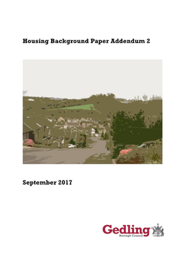Housing Background Paper Addendum 2 September 2017