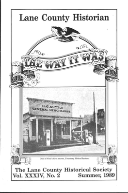 The Lane County Historical Society Vol
