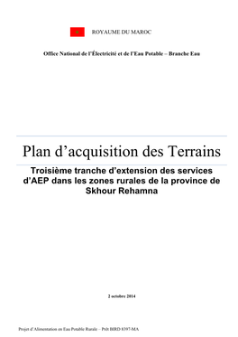 Plan D'acquisition Des Terrains Troisième Tranche D'extension Des
