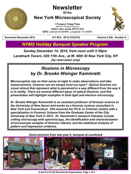 Newsletter of the New York Microscopical Society