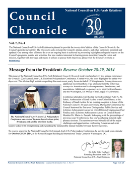 Council Chronicle Vol. 7, No. 4 Page 1 of 23