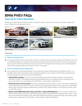 BMW PHEV Faqs Gear up for Client Questions