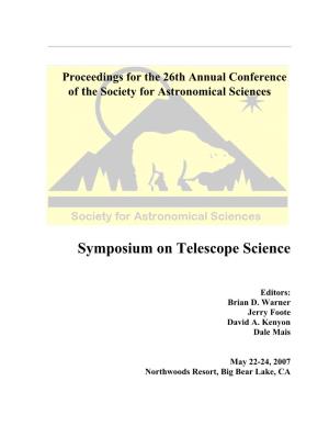 Symposium on Telescope Science