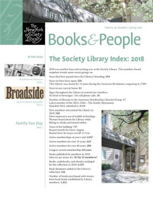 The Society Library Index: 2018