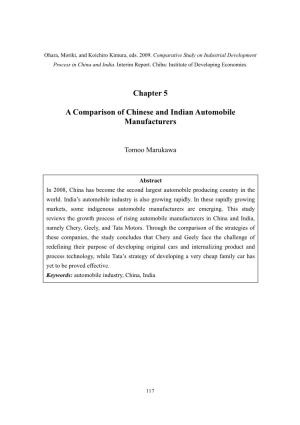 Chapter 5 a Comparison of Chinese and Indian Automobile Manufacturers