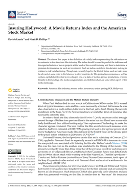 Insuring Hollywood: a Movie Returns Index and the American Stock Market