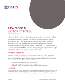 Zika Program Vector Control Updated February 2019
