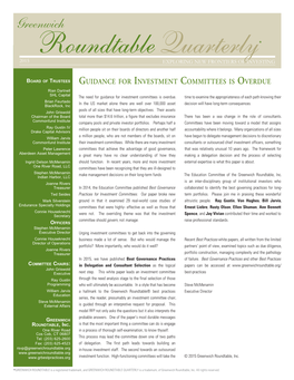 Roundtable Quarterly* 2015 EXPLORING NEW FRONTIERS of INVESTING