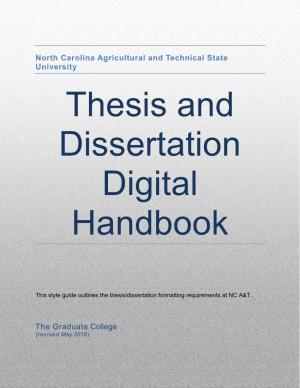 Thesis and Dissertation Digital Handbook