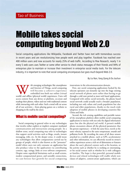 Mobile Takes Social Computing Beyond Web 2.0