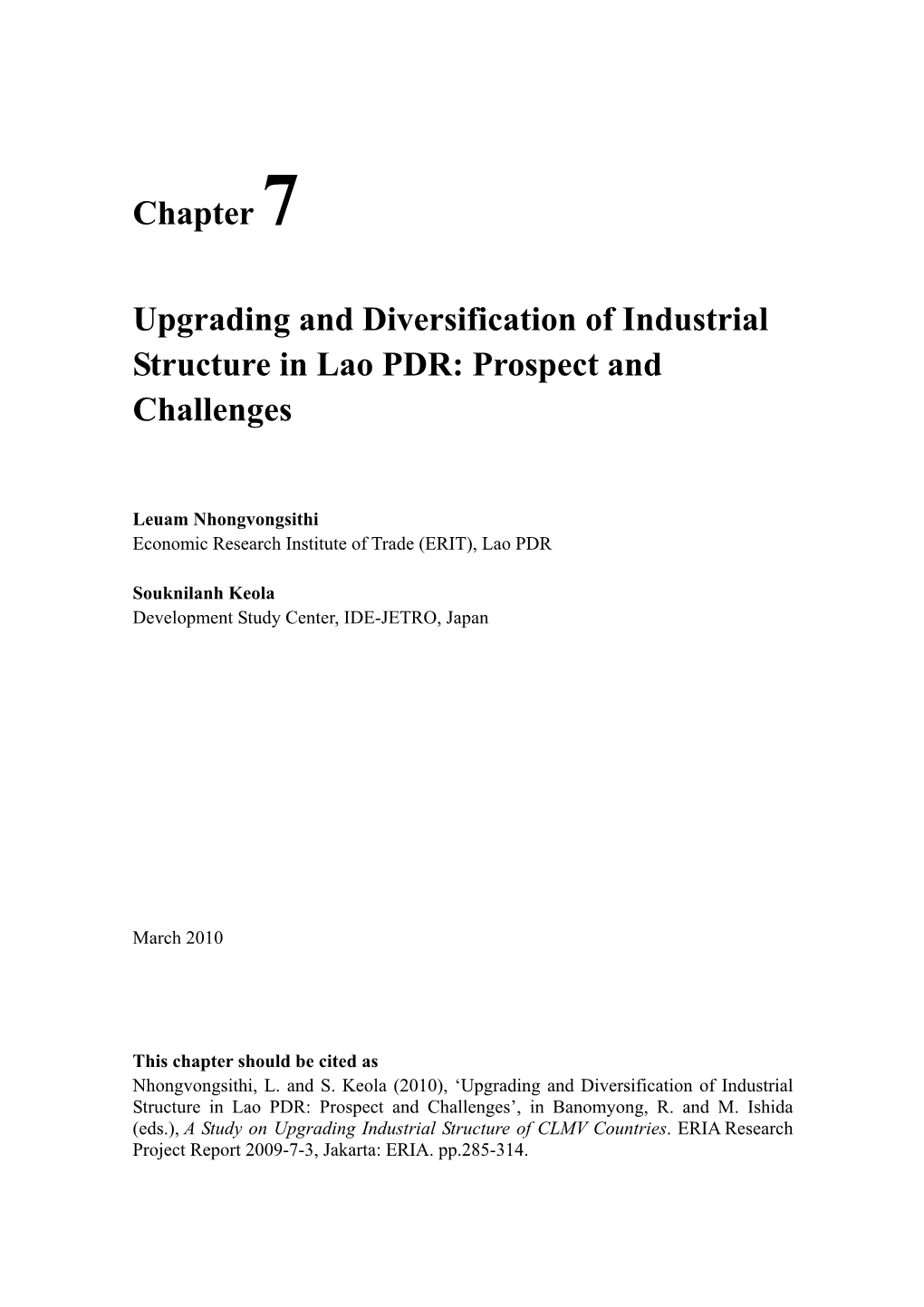 Chapter 7 Upgrading and Diversification of Industrial Structure
