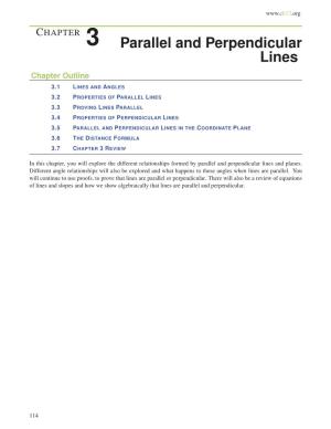 CHAPTER 3 Parallel and Perpendicular Lines Chapter Outline